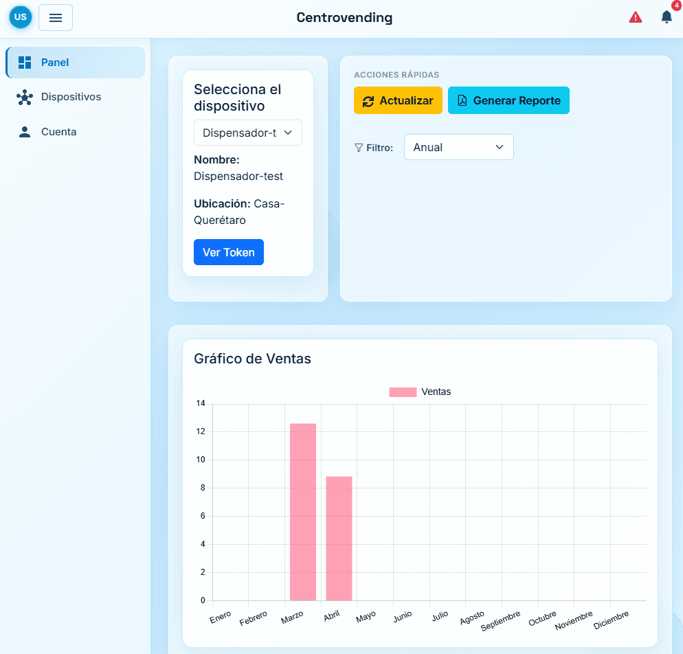 Centrovending: dispensador IoT de productos de limpieza — A5
